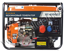 Бензиновый генератор MAGNUS БГ6500Е-3 мощностью 6.5 кВт